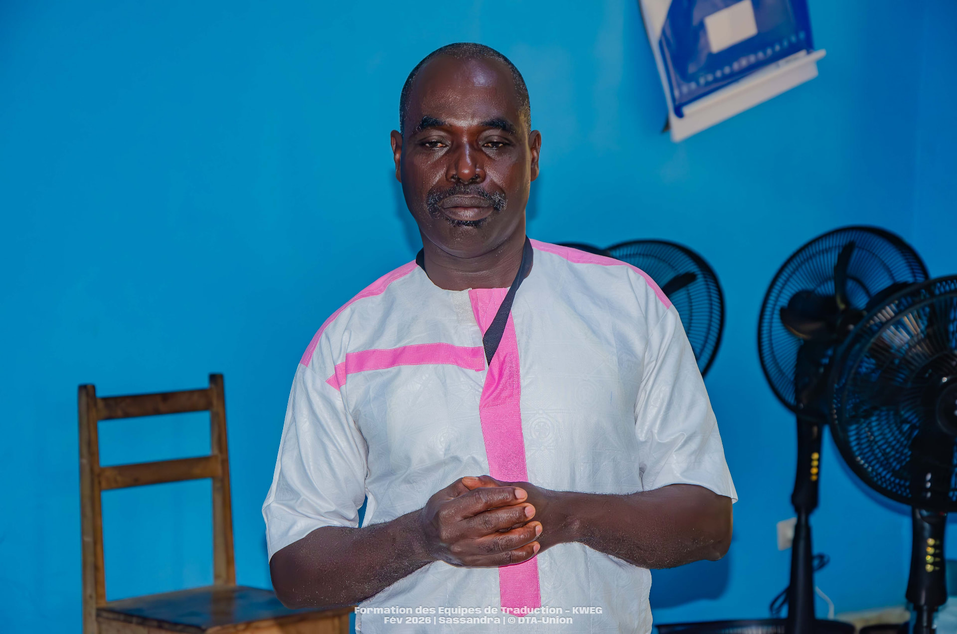 Un participant à la formation des équipes de traduction de Sassandra, février 2026